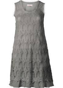 sheego Style, Damen Spitzenkleid, Greige