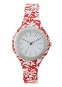 Heine, Damen Uhr, Koralle / Weiß