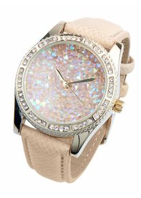 Heine, Damen Armbanduhr, Creme / Gold / Silber