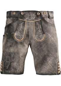 Kr&uuml;ger Buam Kr&uuml;ger Buam, Herren Kurze Trachtenlederhose mit Hirschkopfapplikation, Braun