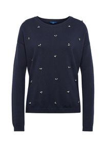 Tom Tailor, Damen Pullover, Nachtblau / Silber