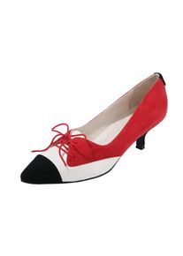 Heine, Damen Pumps, Rot / Schwarz / Weiß
