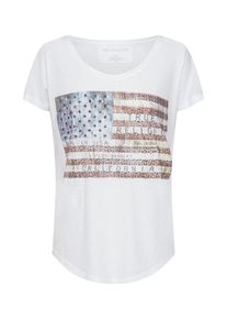 True Religion, Damen T-Shirt 'AMERICAN FLAG', Mischfarben / Wei&szlig;