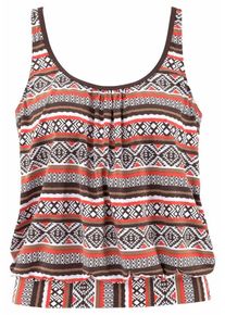 Lascana, Damen Tankini-Top, Braun / Rot / Schwarz / Weiß