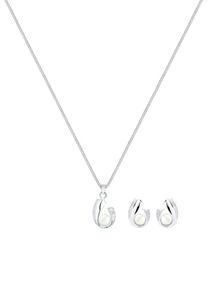 Diamore, Damen Schmuckset, Silber / Perlweiß