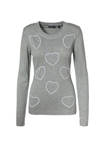 Blue, Damen Pullover, Grau / Wei&szlig;