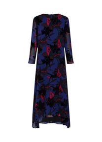 Y.A.S, Damen Kleid 'YASAMARYLLIS LS MIDI DRESS', Blau / Dunkelrot / Schwarz