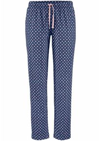 Petite Fleur, Damen Lange Hose mit Allover-Muster, Blau