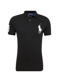 Polo Ralph Lauren, Herren Poloshirt 'SSKCBPPCMSL-SHORT SLEEVE-KNIT', Schwarz / Weiß