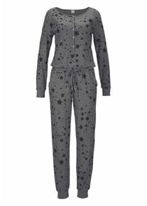 Bench, Damen Jumpsuit, Anthrazit / Graumeliert