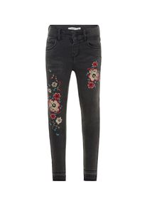 name it, M&auml;dchen Jeans 'Nmfpolly', Hellblau / Hellbraun / Grey Denim / Rot