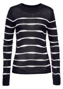 Cheer, Damen Strickpullover, Schwarz / Wei&szlig;