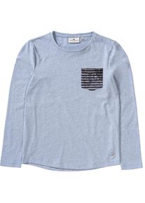 Tom Tailor, Mädchen Langarmshirt mit Wendepailletten für Mädchen, Pastellblau