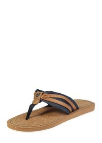 Tom Tailor, Damen Zehentrenner, Navy / Braun