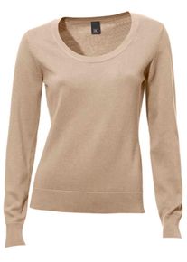 Heine, Damen Rundhals-Pullover, Camel
