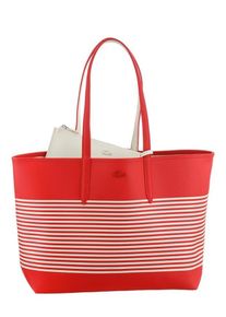 Lacoste, Damen Shopper 'Anna Fantasie', Hellrot / Weiß