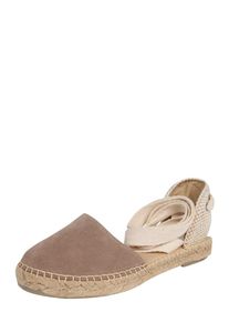 espadrij l'originale Espadrij L ́originale, Damen Sandale 'Pyrenées 1 Lacet Velour', Taupe