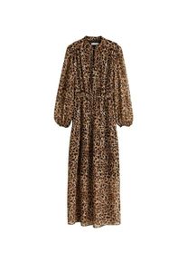 Mango, Damen Kleid 'Leo-A', Creme / Braun / Schwarz