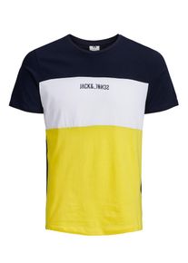 Jack & Jones JACK & JONES, Herren T-Shirt, Nachtblau / Gelb / Weiß