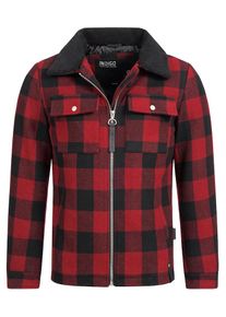 INDICODE JEANS, Herren Blouson 'Kais', Rot / Schwarz