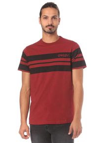 Oakley, Herren Classic Stripe Wide T-Shirt, Rostrot / Schwarz