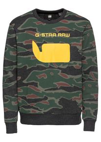 G-Star Raw, Herren Sweatshirt 'Sverre core r sw l/s', Gelb / Dunkelgr&uuml;n / Schwarz