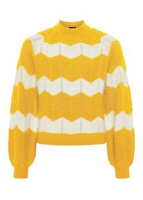name it, M&auml;dchen Pullover, Gelb / Naturwei&szlig;