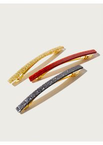 Pico For EDITED, Damen Haarspangen 'Glitter', Gold / Rot / Schwarz