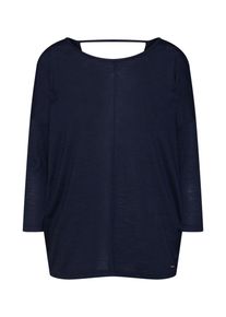 Tom Tailor Denim, Damen Shirt 'slub batwing top T-Shirt 3/4', Dunkelblau