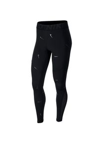 Nike Sportswear, Damen Tights 'Metallic Swoosh', Schwarz / Weiß