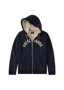 Abercrombie & Fitch Abercrombie & Fitch, Herren Sweatjacke 'LOGO SHERPA FULLZIP 2+2 4CC', Navy