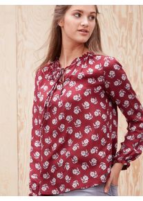 s.Oliver RED LABEL, Damen Rüschenbluse mit Blumuster, Rot / Weiß