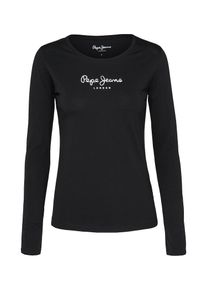 Pepe Jeans, Damen Langarmshirt 'NEW VIRGINIA L/S', Schwarz / Weiß