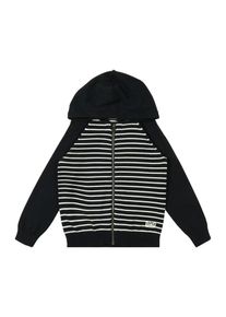name it, Strickjacke 'NMMBANNY LS KNIT', Schwarz / Weiß