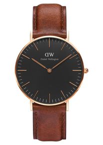 Daniel Wellington, Damen Uhr 'Black St Mawes DW00100136', Rostbraun / Rosegold / Schwarz