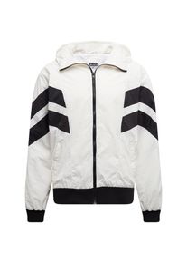 Urban Classics, Herren Jacken 'Crinkle Panel Track Jacket', Schwarz / Wei&szlig;