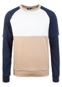 Hummel, Herren Sweatshirt 'Lowen', Hellbeige / Navy / Wei&szlig;