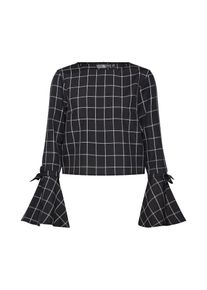 Missguided, Damen Shirts 'Check Flared Tie Cuff Co Ord Top', Schwarz