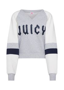 Juicy By Juicy Couture, Damen Sweatshirt 'Colorblock Fleece V-Neck', Navy / Graumeliert / Wei&szlig;