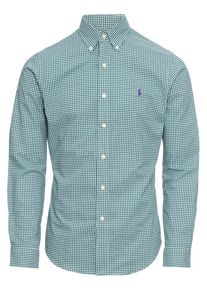 Polo Ralph Lauren, Herren Hemd 'SL BD PPC SP-LONG SLEEVE-SPORT SHIRT', Tanne / Weiß