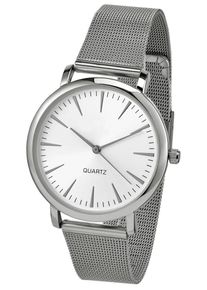 Heine, Damen Armbanduhr mit Meshband, Silber