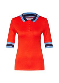Tom Tailor Denim, Damen Shirt, Blau / Hellblau / Orangerot