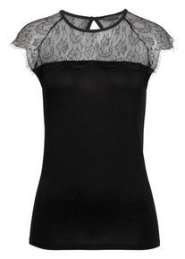 Laura Scott, Damen Spitzenshirt, Schwarz