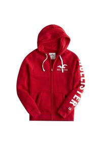 Hollister, Herren Sweatjacke, Rot / Wei&szlig;