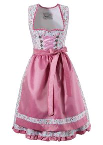 Marjo, Damen Dirndl kurz mit seitlichem Zipp, Hellblau / Hellgr&uuml;n / Pink