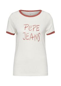 Pepe Jeans, Damen T Shirt 'Caitlin', Braun / Weiß