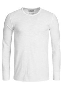 INDICODE JEANS, Herren Longsleeve 'Willbur', Weißmeliert
