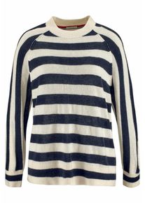 Tommy Jeans, Damen Rundhalspullover, Creme / Nachtblau