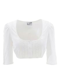 Marjo, Damen Dirndlbluse mit Knopfverschluss, Wei&szlig;