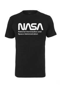 Mister Tee, Herren T-Shirt 'NASA Wormlogo', Schwarz / Wei&szlig;